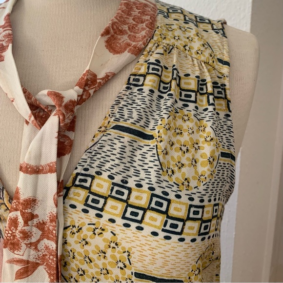 Anthropologie Moulinette Soers patchwork style sleeveless top with front tie - Picture 5 of 12